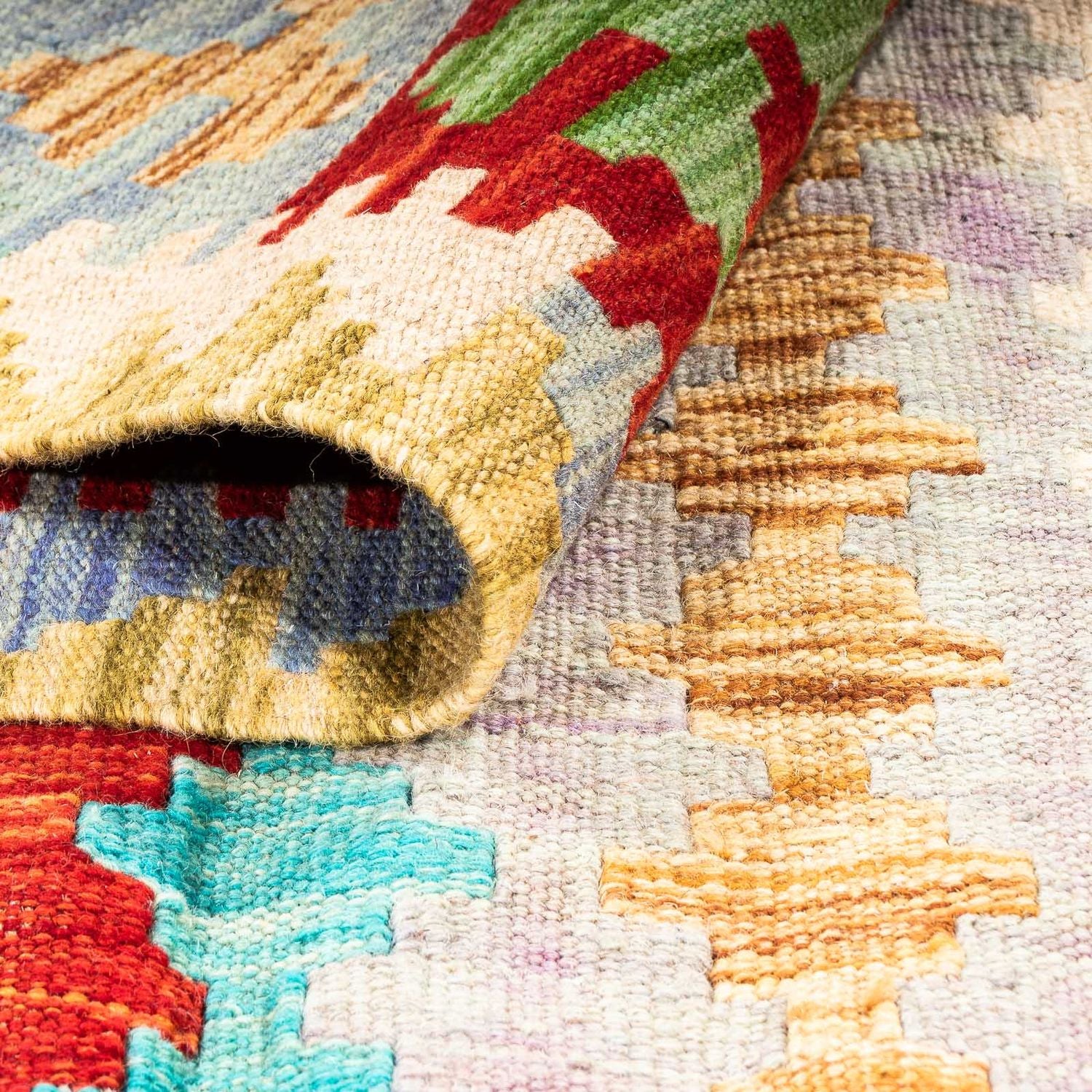 Tappeto Kelim - Splash - 200 x 153 cm - multicolore