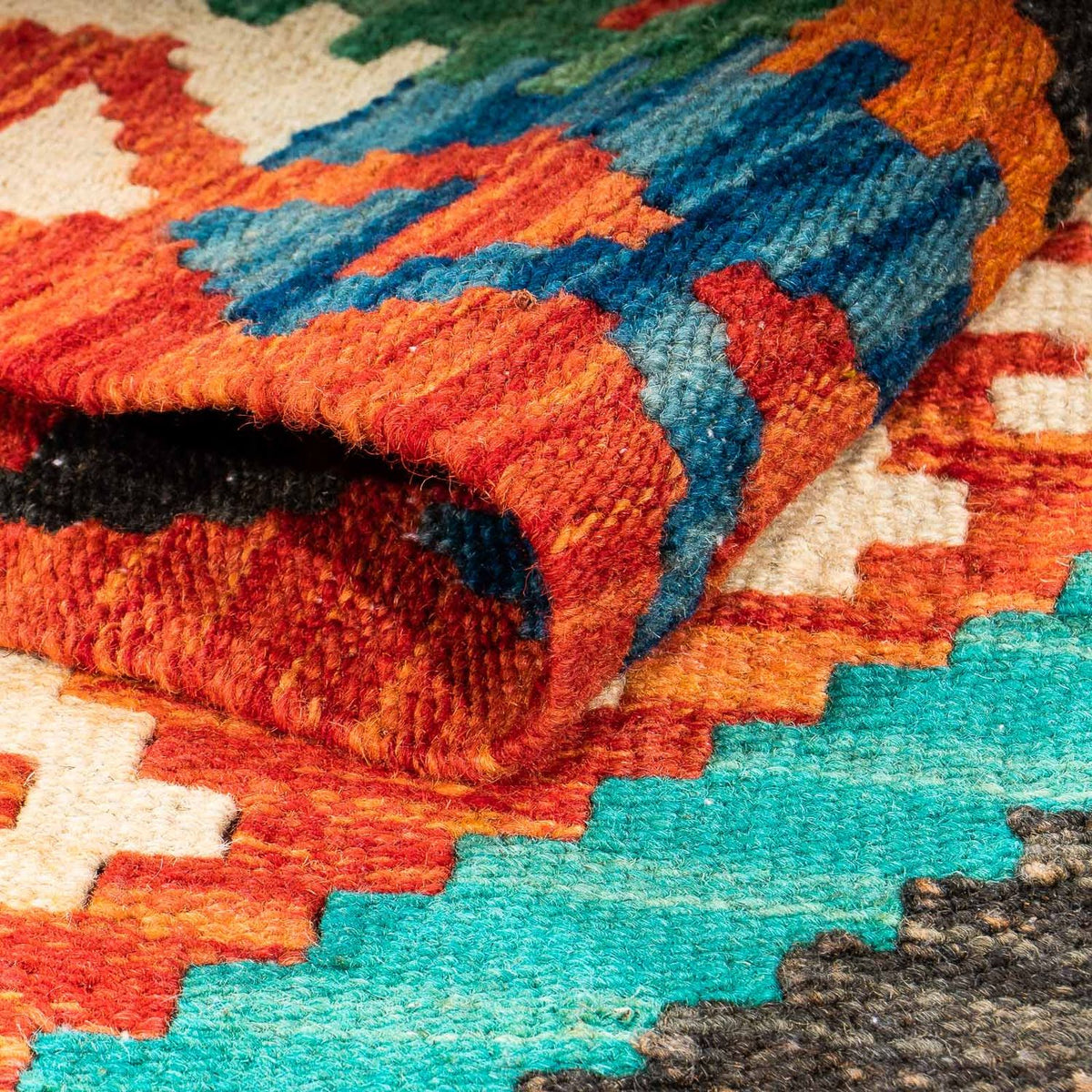 Tappeto Kelim - Splash - 128 x 86 cm - ruggine