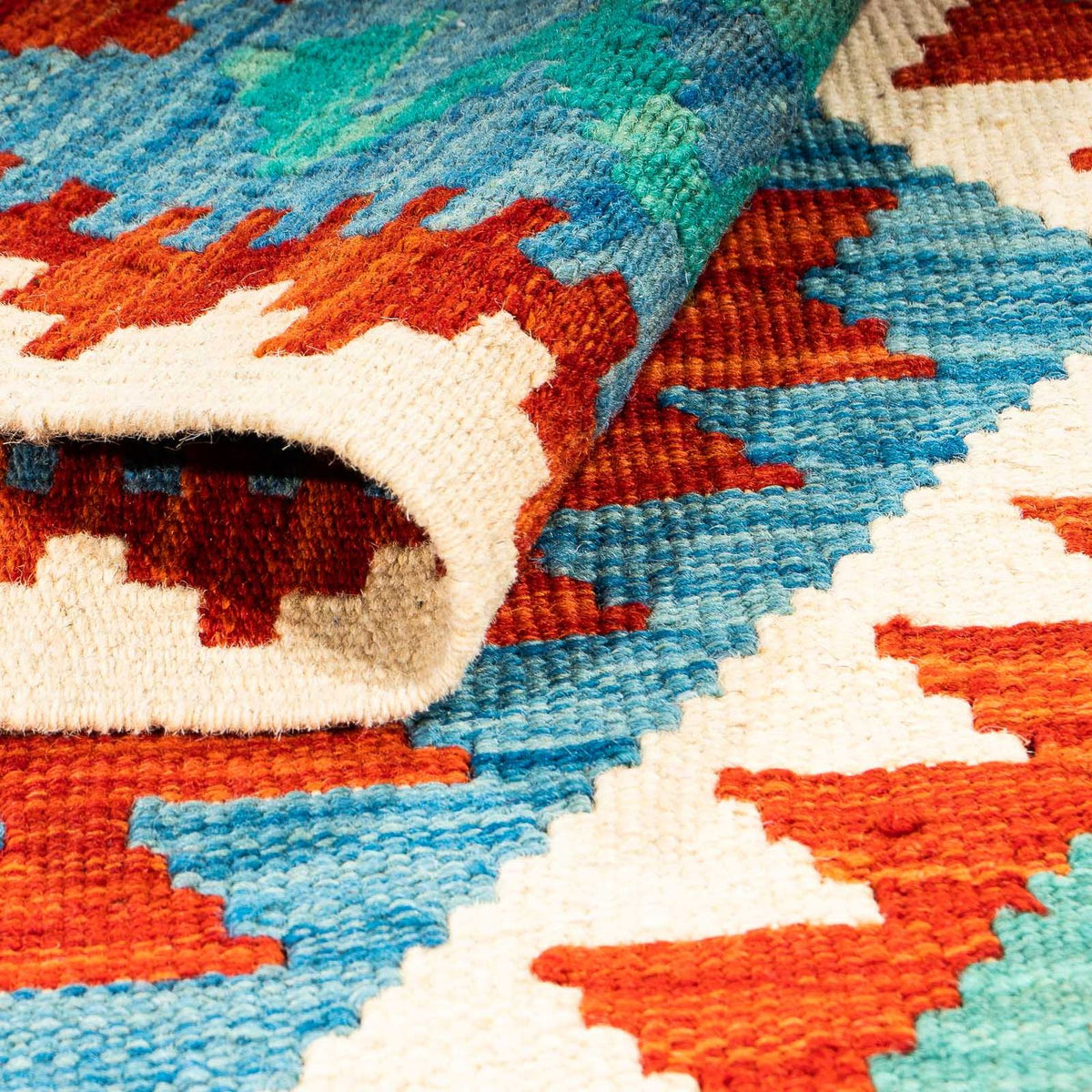 Tappeto Kelim - Splash - 122 x 81 cm - blu