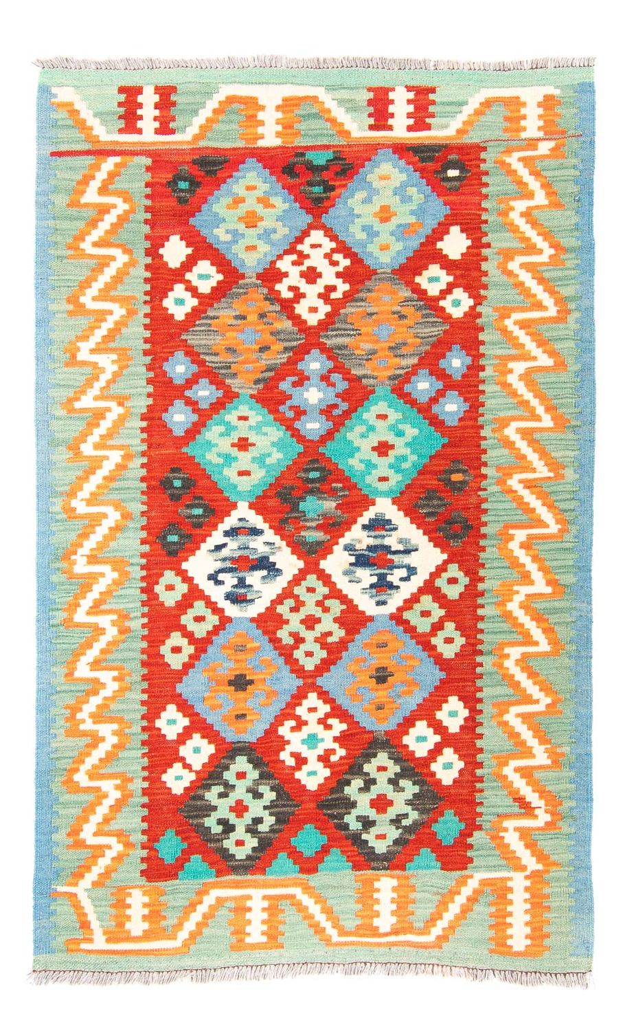 Tappeto Kelim - Splash - 154 x 99 cm - rosso scuro