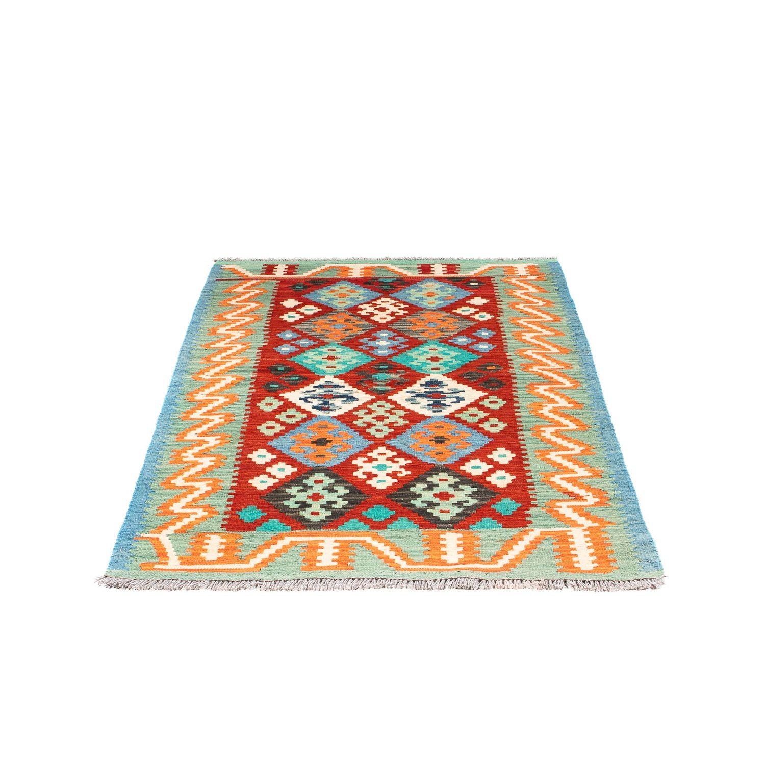 Tappeto Kelim - Splash - 154 x 99 cm - rosso scuro