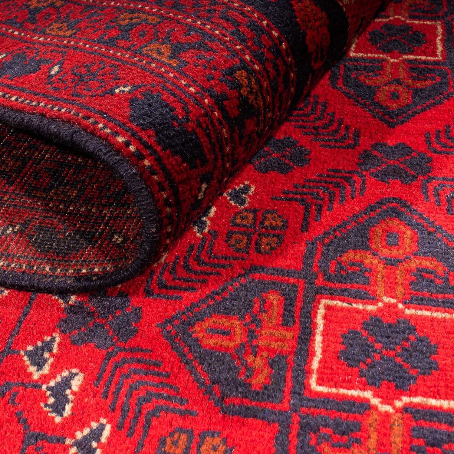 Tappeto afgano - Kunduz - 199 x 126 cm - rosso scuro