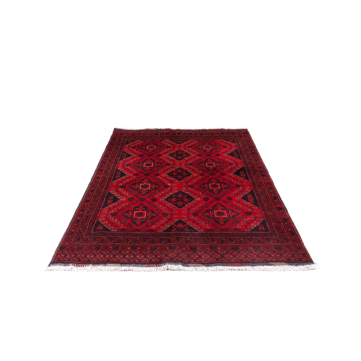Tappeto afgano - Kunduz - 199 x 126 cm - rosso scuro