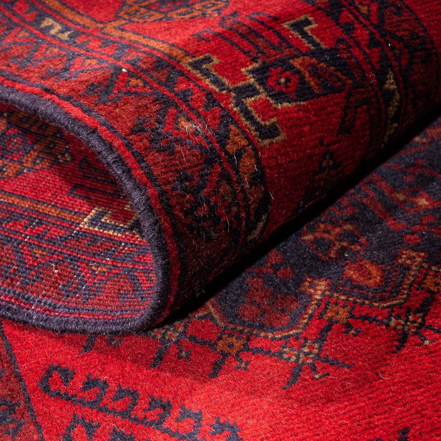 Tappeto corsia Tappeto afgano - Kunduz - 295 x 82 cm - rosso scuro