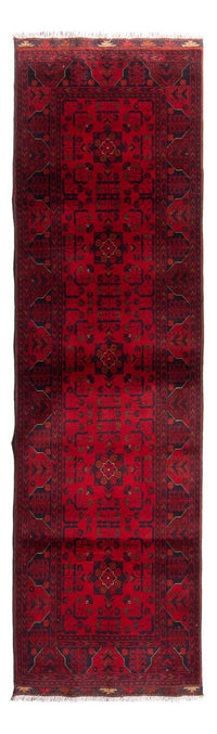 Tappeto corsia Tappeto afgano - Kunduz - 299 x 82 cm - rosso scuro