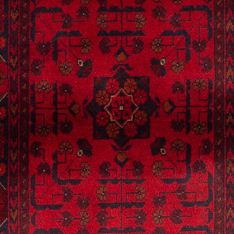 Tappeto corsia Tappeto afgano - Kunduz - 299 x 82 cm - rosso scuro