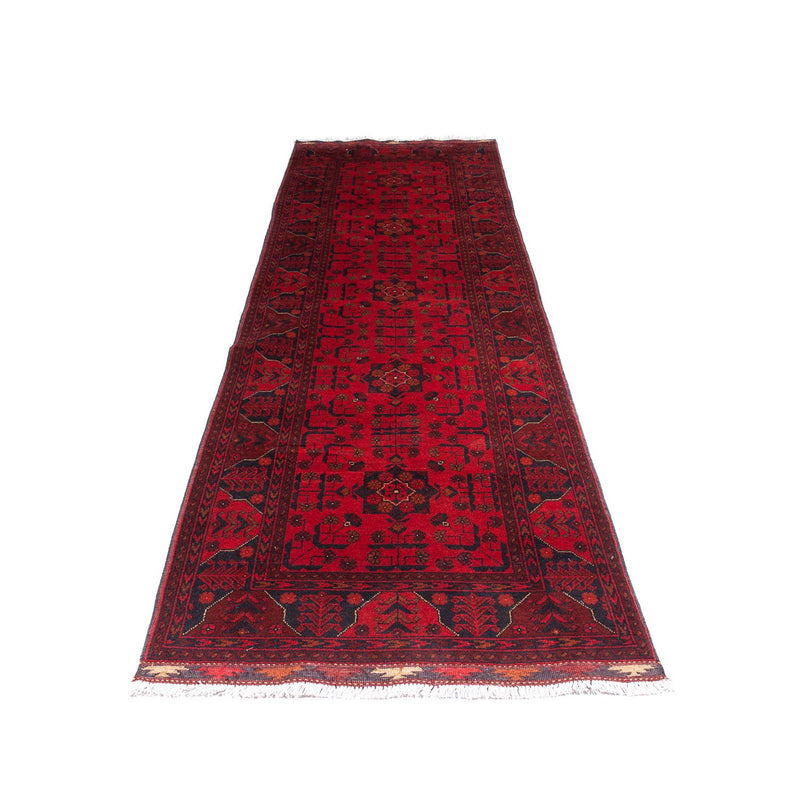Tappeto corsia Tappeto afgano - Kunduz - 299 x 82 cm - rosso scuro