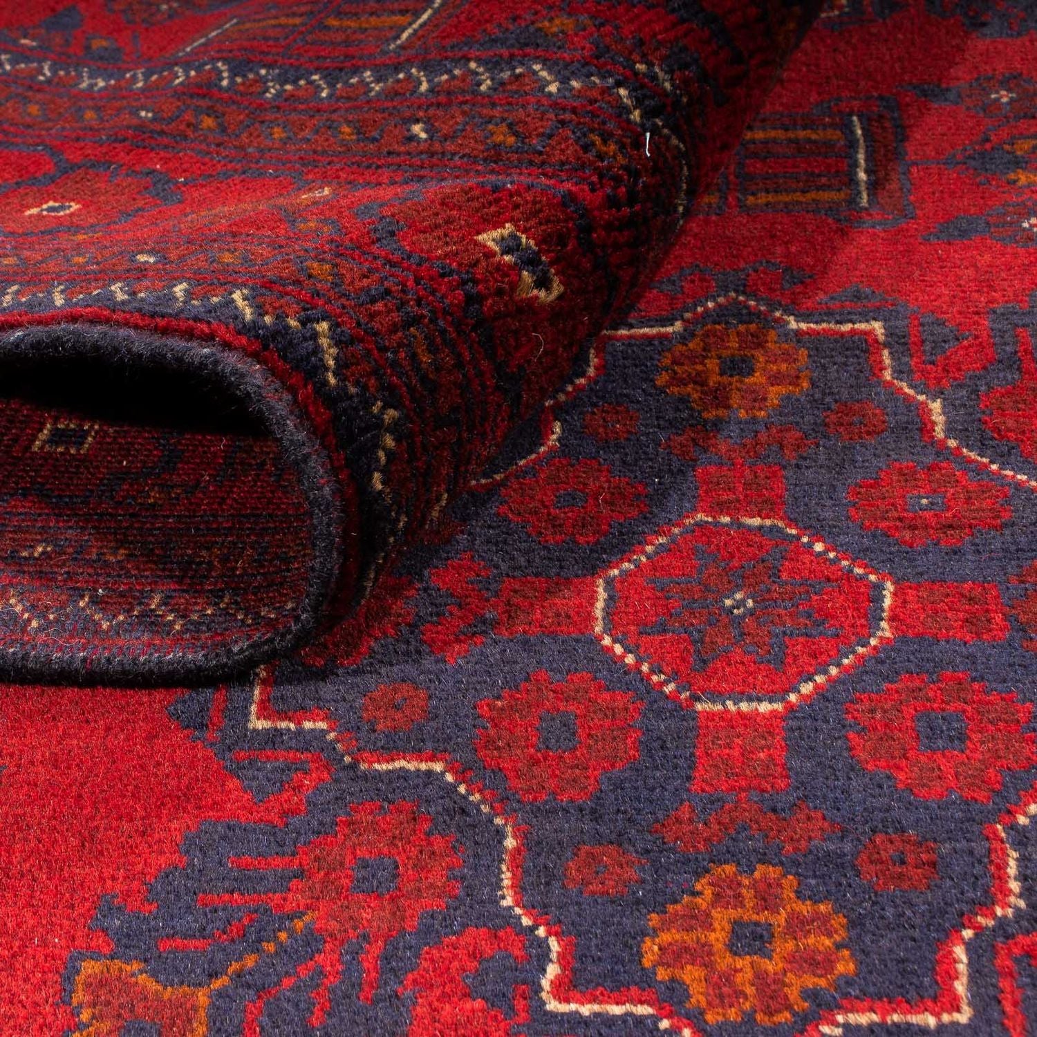 Tappeto afgano - Kunduz - 219 x 126 cm - rosso scuro