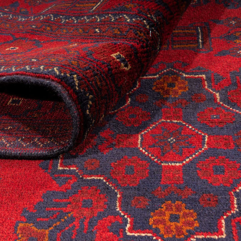 Tappeto afgano - Kunduz - 219 x 126 cm - rosso scuro