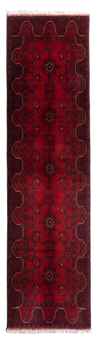 Tappeto corsia Tappeto afgano - Kunduz - 298 x 82 cm - rosso scuro