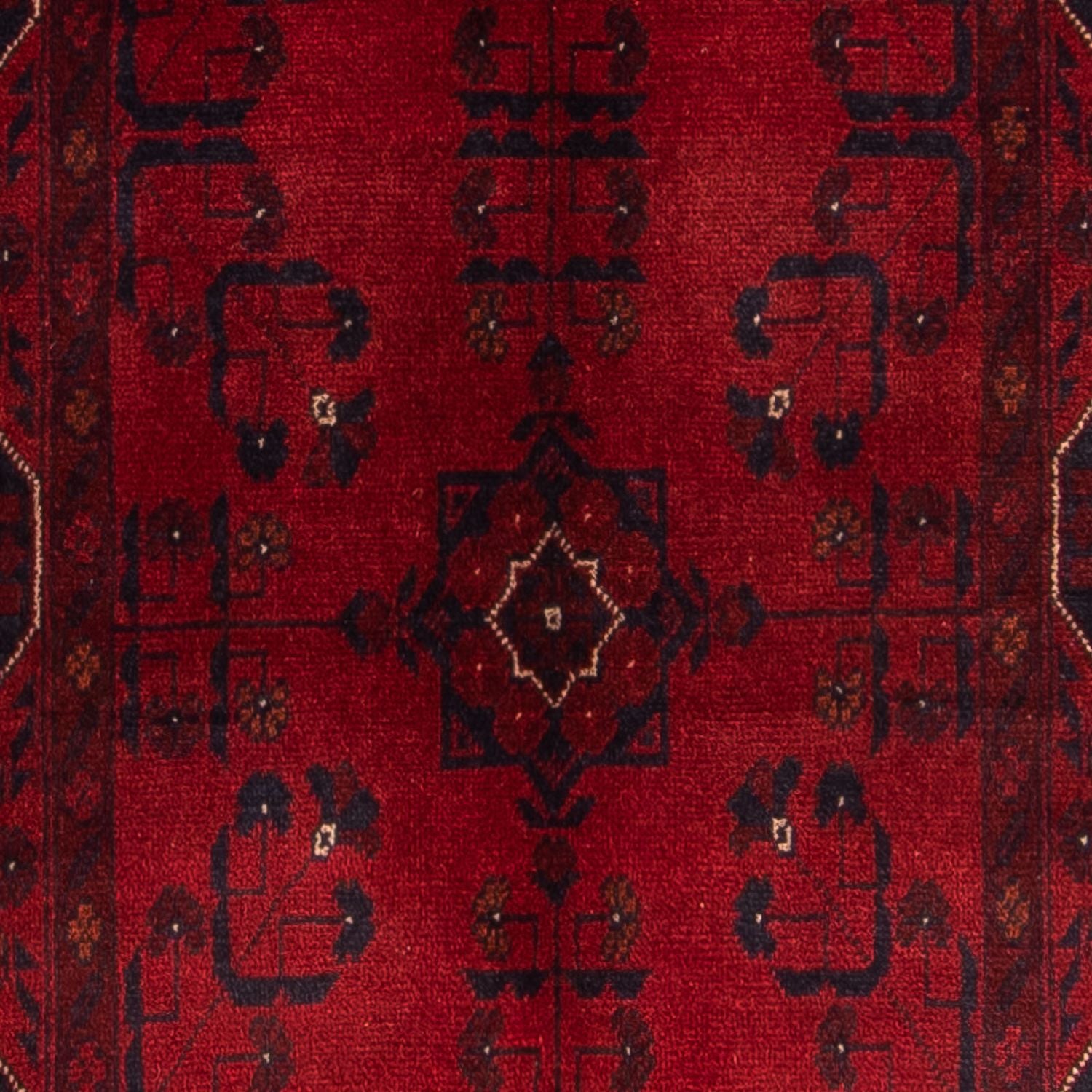 Tappeto corsia Tappeto afgano - Kunduz - 298 x 82 cm - rosso scuro