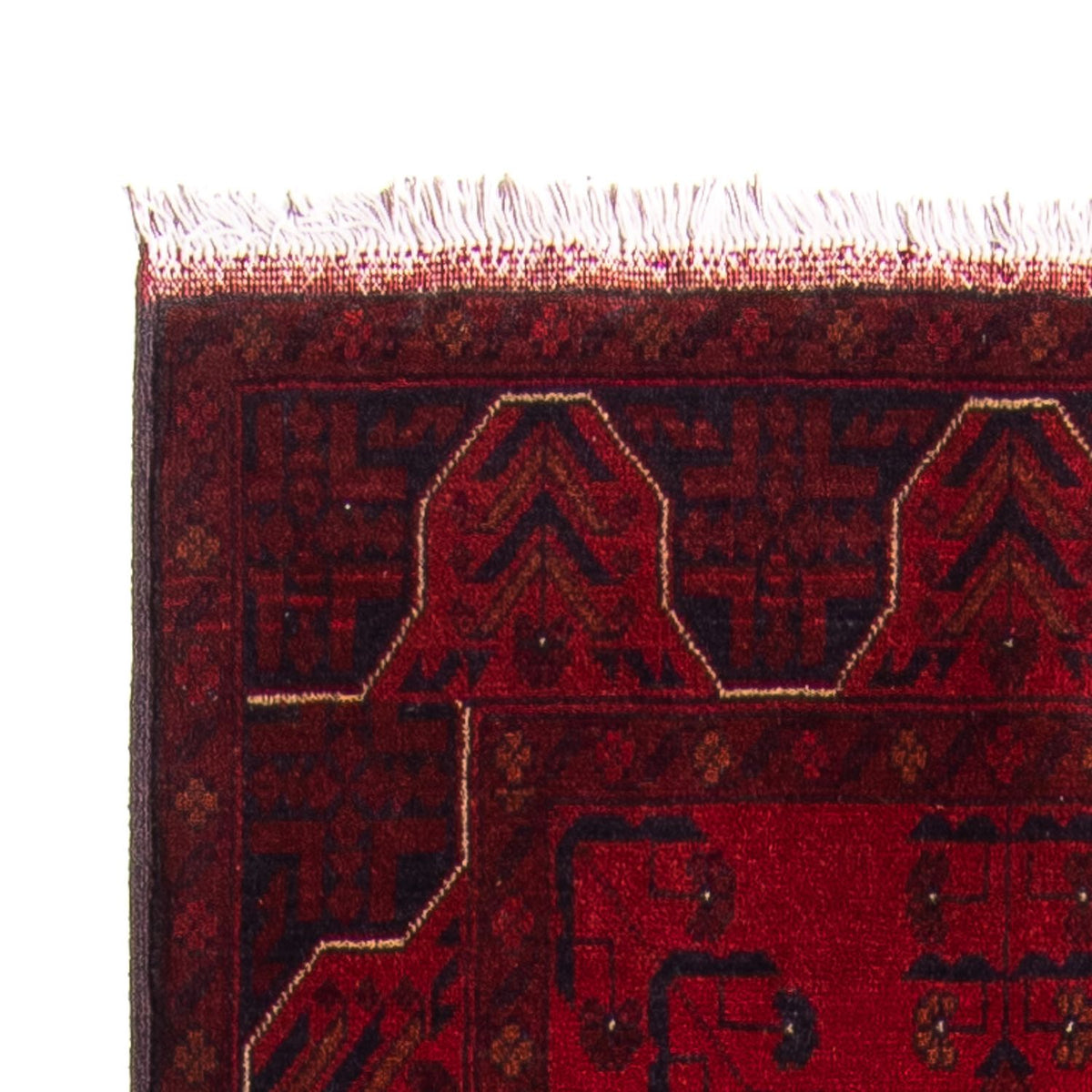 Tappeto corsia Tappeto afgano - Kunduz - 298 x 82 cm - rosso scuro