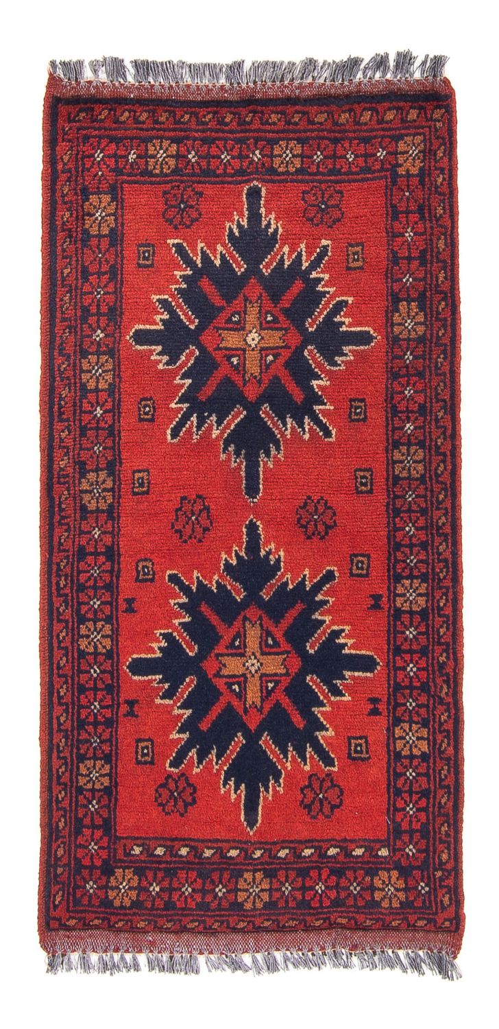 Tappeto afgano - Kunduz - 98 x 49 cm - rosso scuro