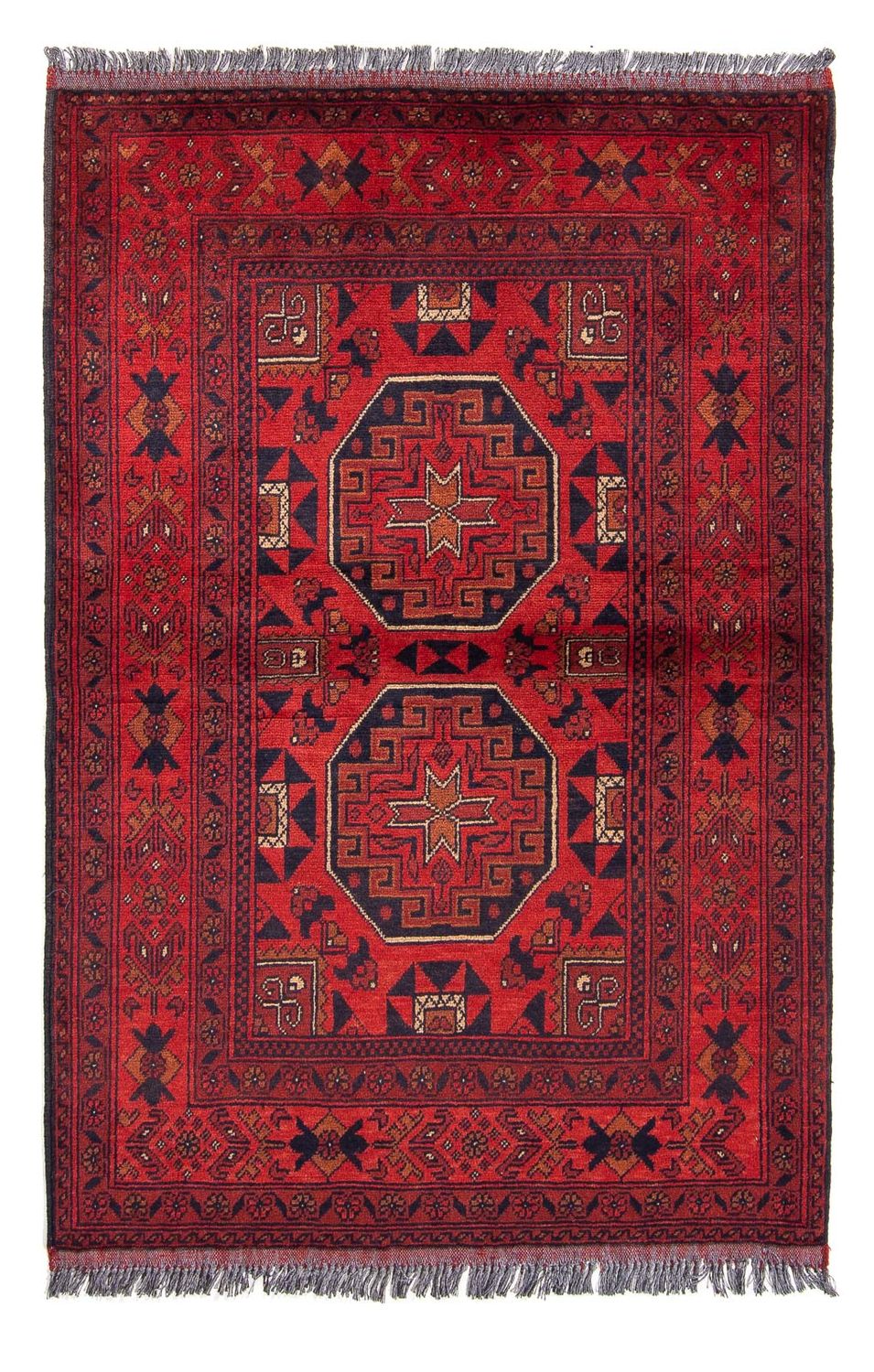 Tappeto afgano - Kunduz - 146 x 102 cm - rosso scuro