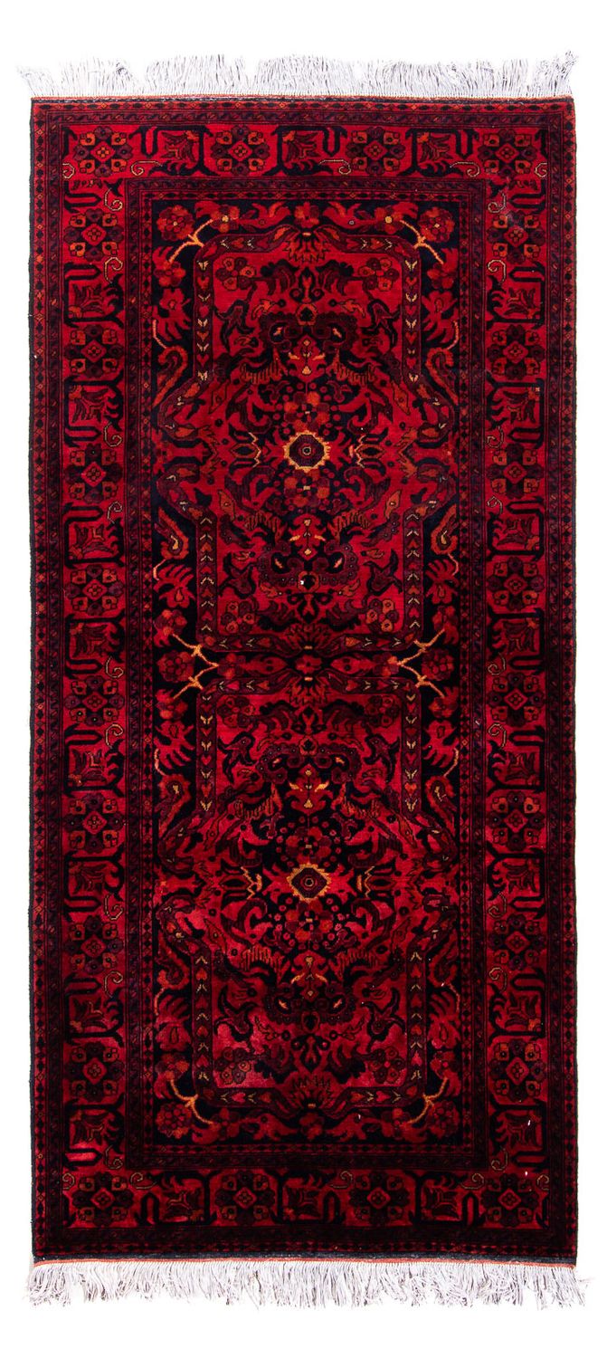 Tappeto afgano - Kunduz - 203 x 102 cm - rosso scuro