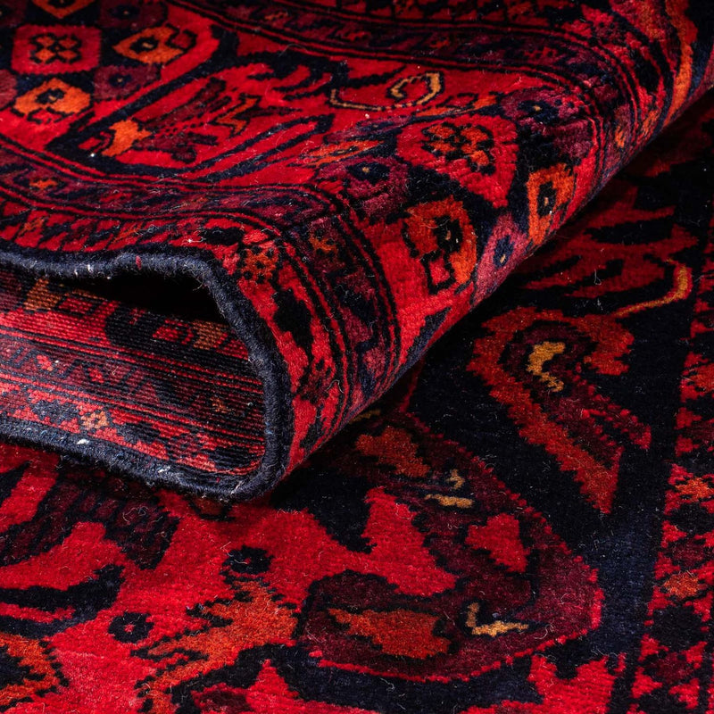 Tappeto afgano - Kunduz - 203 x 102 cm - rosso scuro