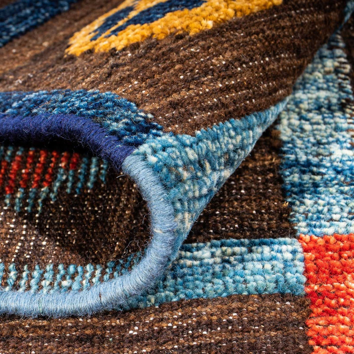 Tappeto Kelim - Splash - 191 x 128 cm - marrone