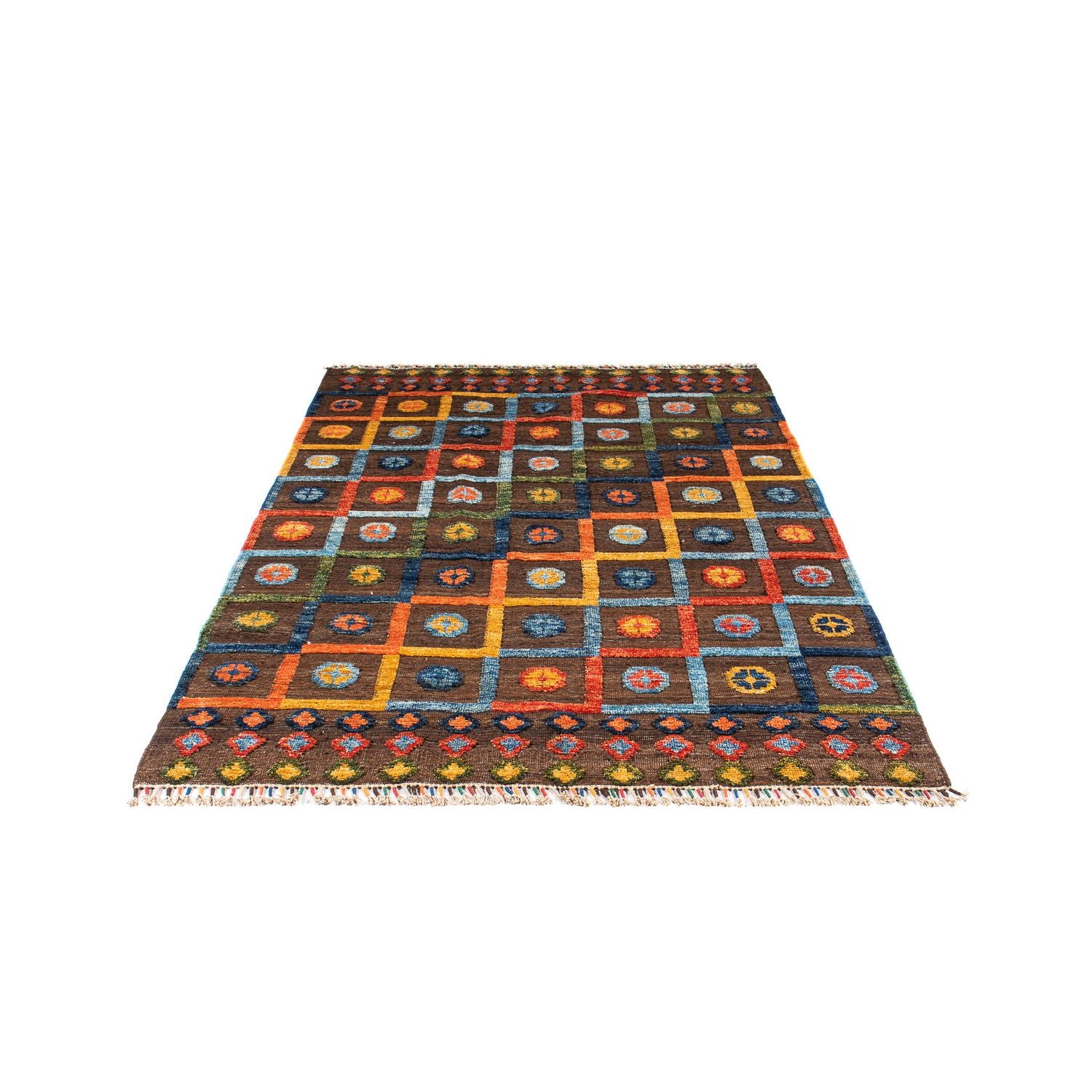 Tappeto Kelim - Splash - 191 x 128 cm - marrone