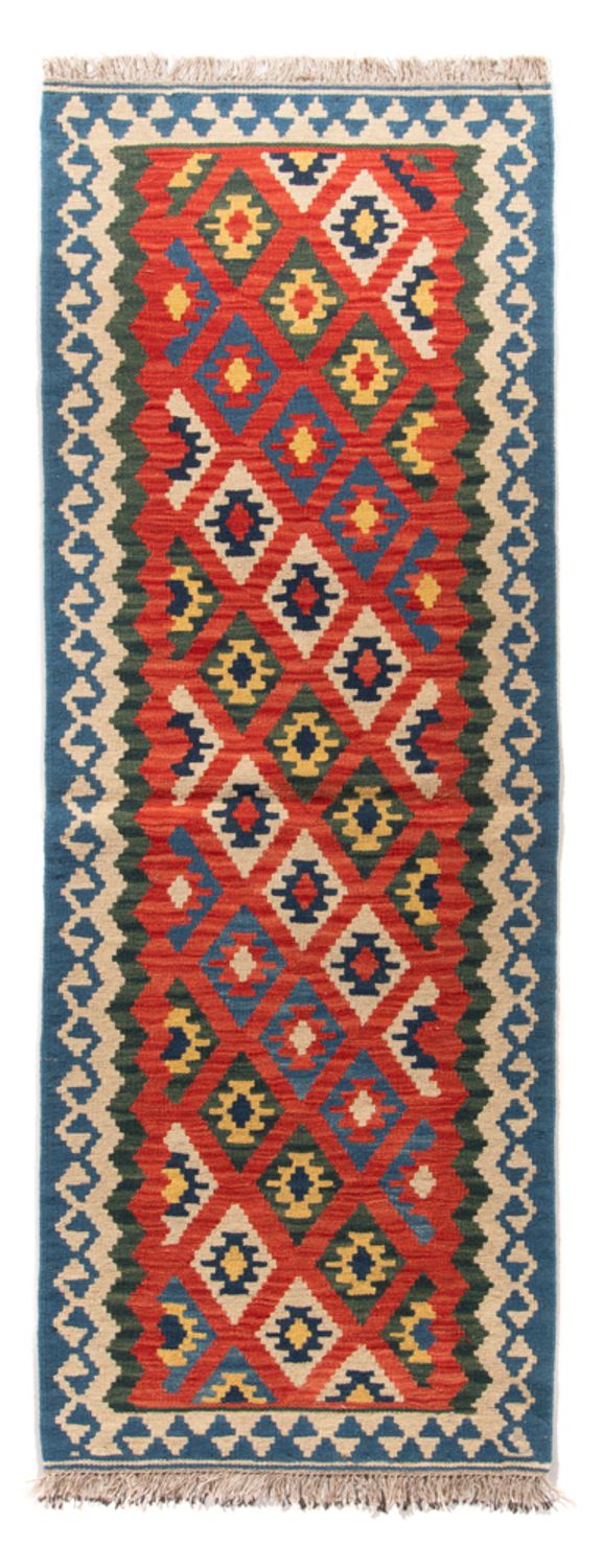 Tappeto corsia Tappeto Kelim - Orientale - 206 x 60 cm - rosso scuro