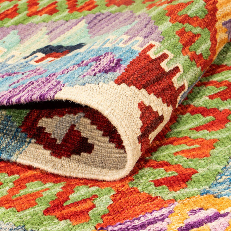 Tappeto corsia Tappeto Kelim - Splash - 204 x 79 cm - multicolore