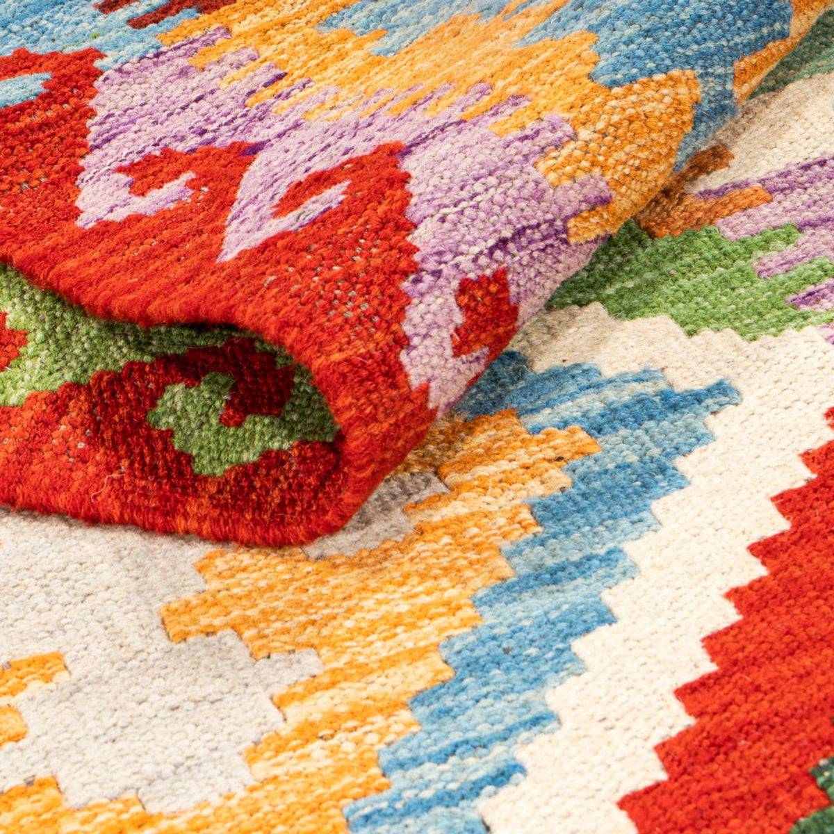 Tappeto corsia Tappeto Kelim - Splash - 292 x 80 cm - multicolore