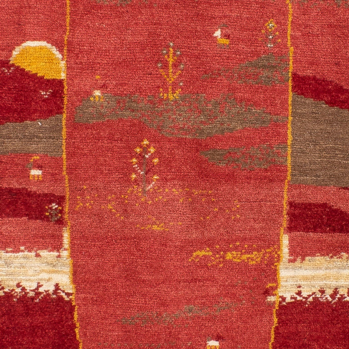 Tappeto corsia Tappeto Gabbeh - Persero - 205 x 74 cm - rosso