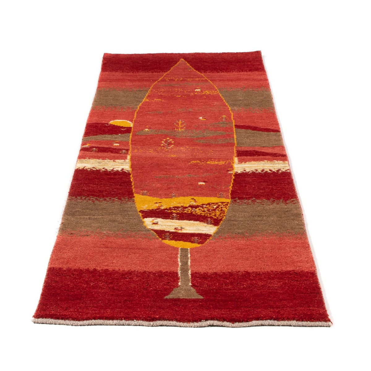 Tappeto corsia Tappeto Gabbeh - Persero - 205 x 74 cm - rosso