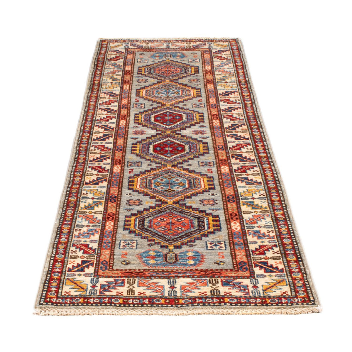 Tappeto corsia Tappeto Ziegler - Kazak - 228 x 74 cm - blu chiaro