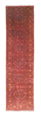 Tappeto corsia Tappeto afgano - Kunduz - 390 x 82 cm - rosso