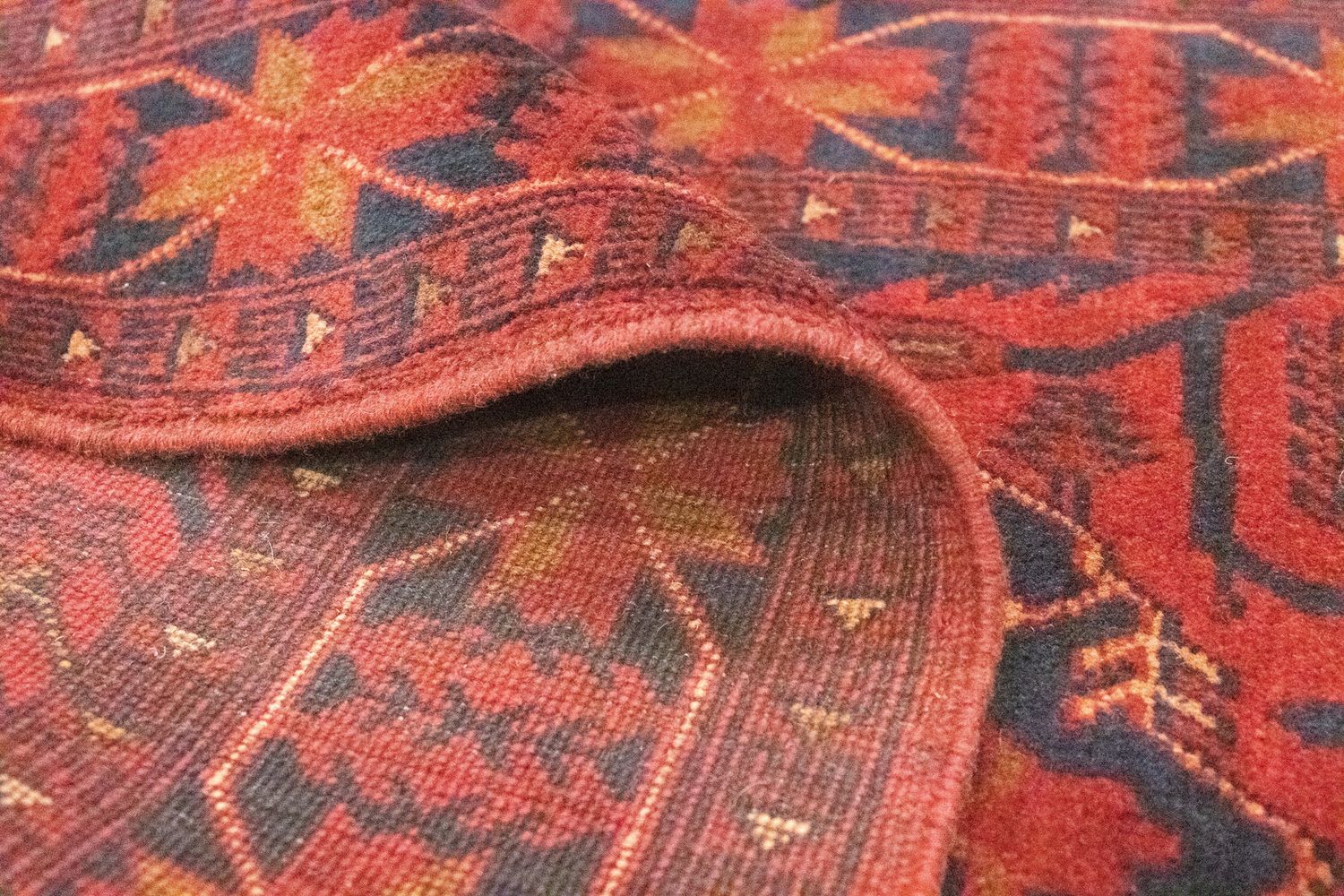 Tappeto corsia Tappeto afgano - Kunduz - 390 x 82 cm - rosso