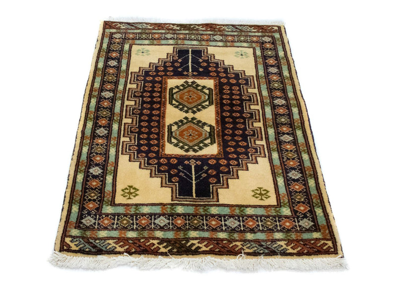 Tappeto Turkaman - 91 x 64 cm - blu