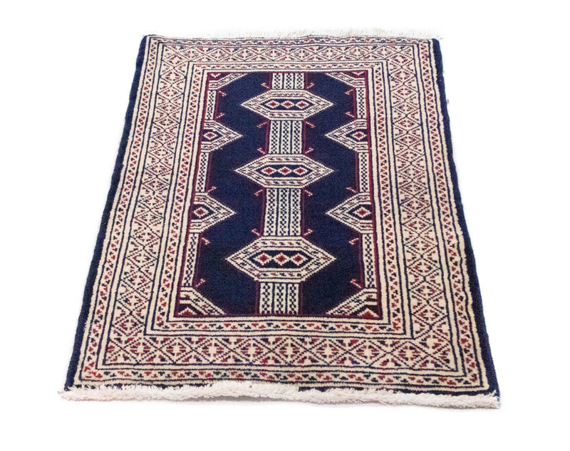 Tappeto Turkaman - 88 x 62 cm - blu
