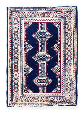 Tappeto Turkaman - 90 x 62 cm - blu