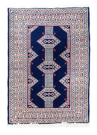 Tappeto Turkaman - 90 x 62 cm - blu
