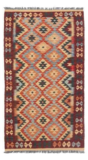Tappeto corsia Tappeto Kelim - Splash - 198 x 104 cm - multicolore