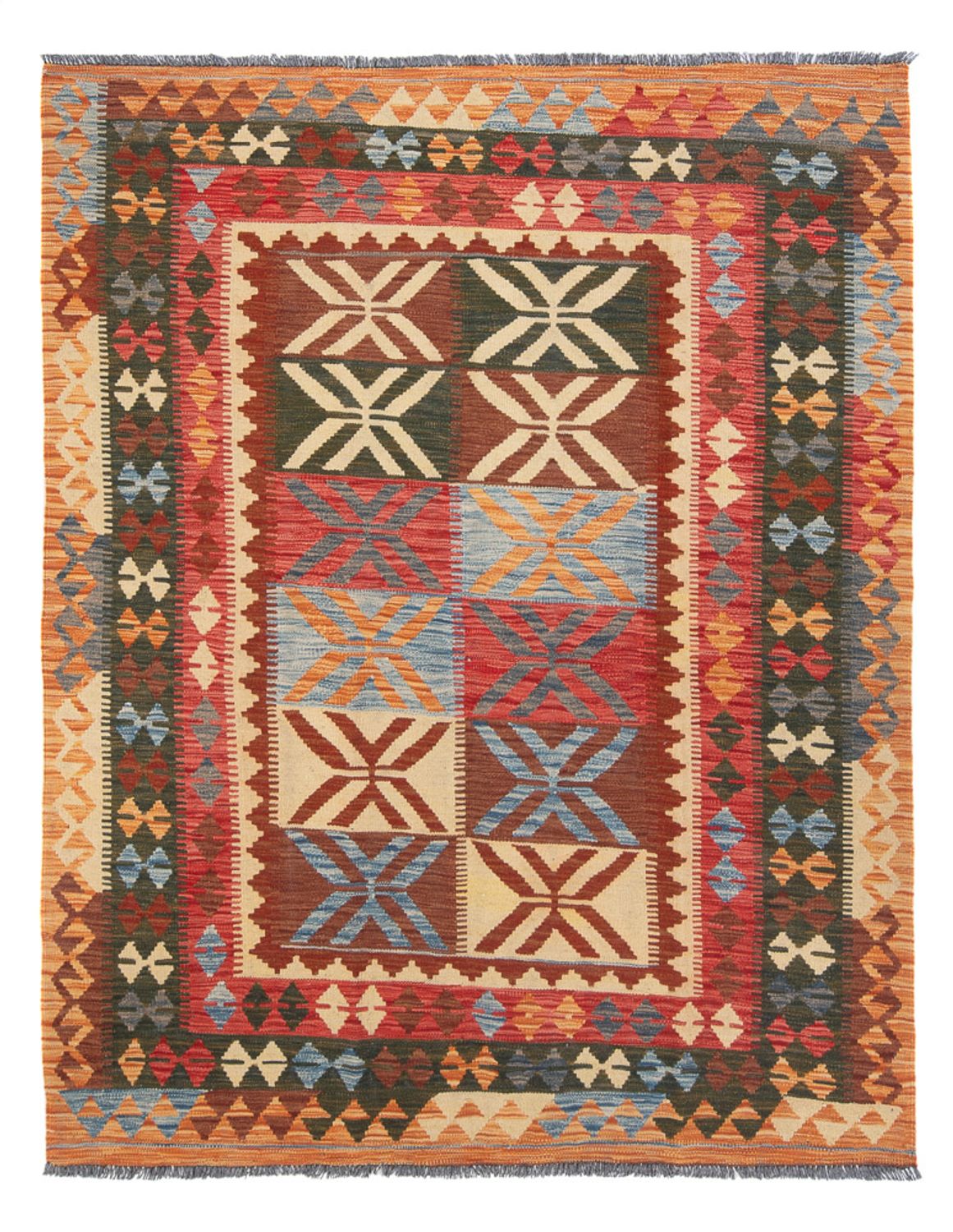 Tappeto Kelim - Splash - 204 x 158 cm - multicolore