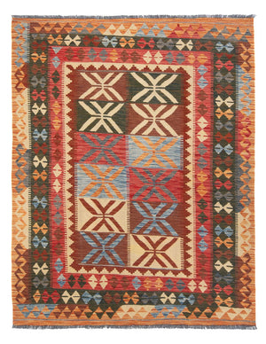 Tappeto Kelim - Splash - 204 x 158 cm - multicolore