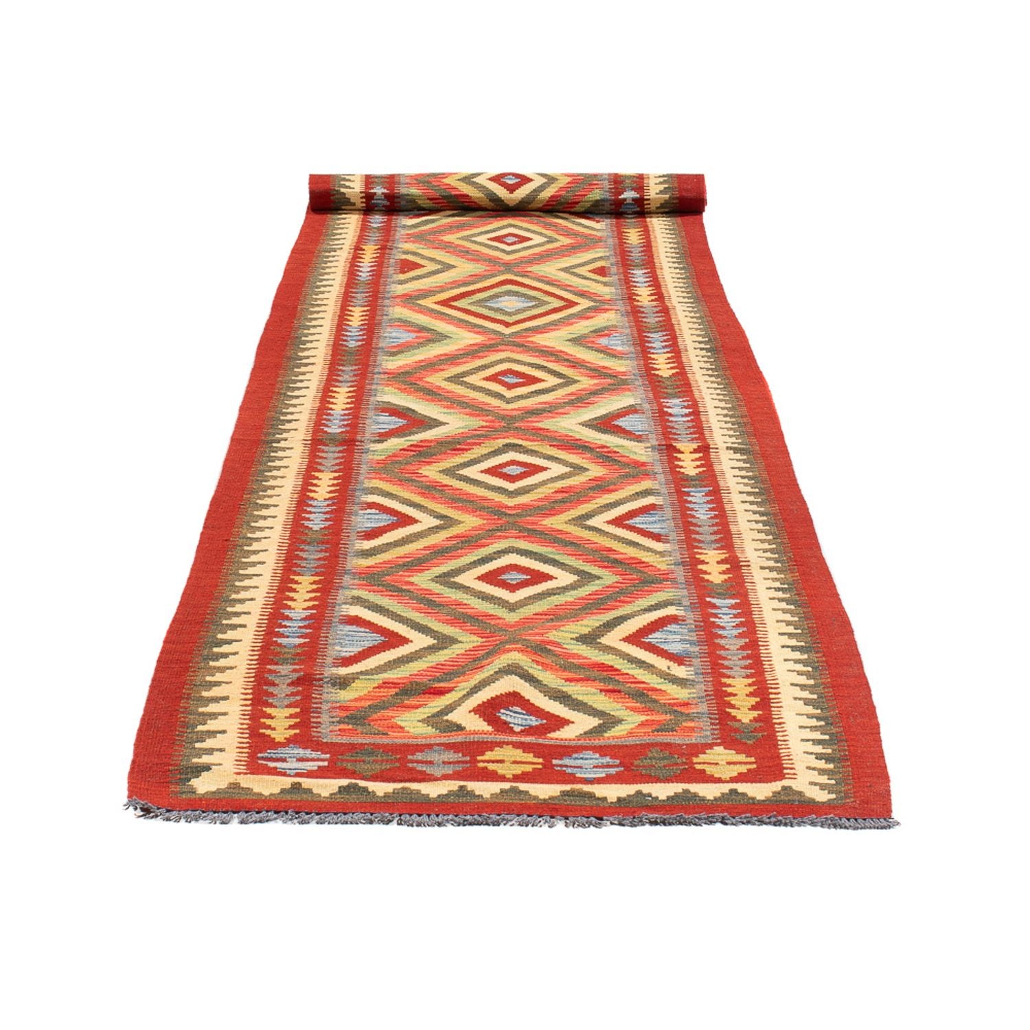 Tappeto corsia Tappeto Kelim - Splash - 402 x 91 cm - multicolore