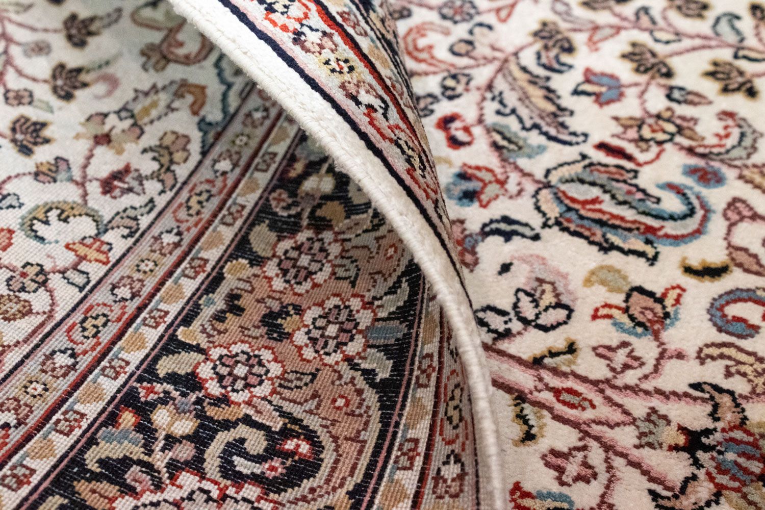Tappeto di seta - Seta del Kashmir - 161 x 93 cm - blu