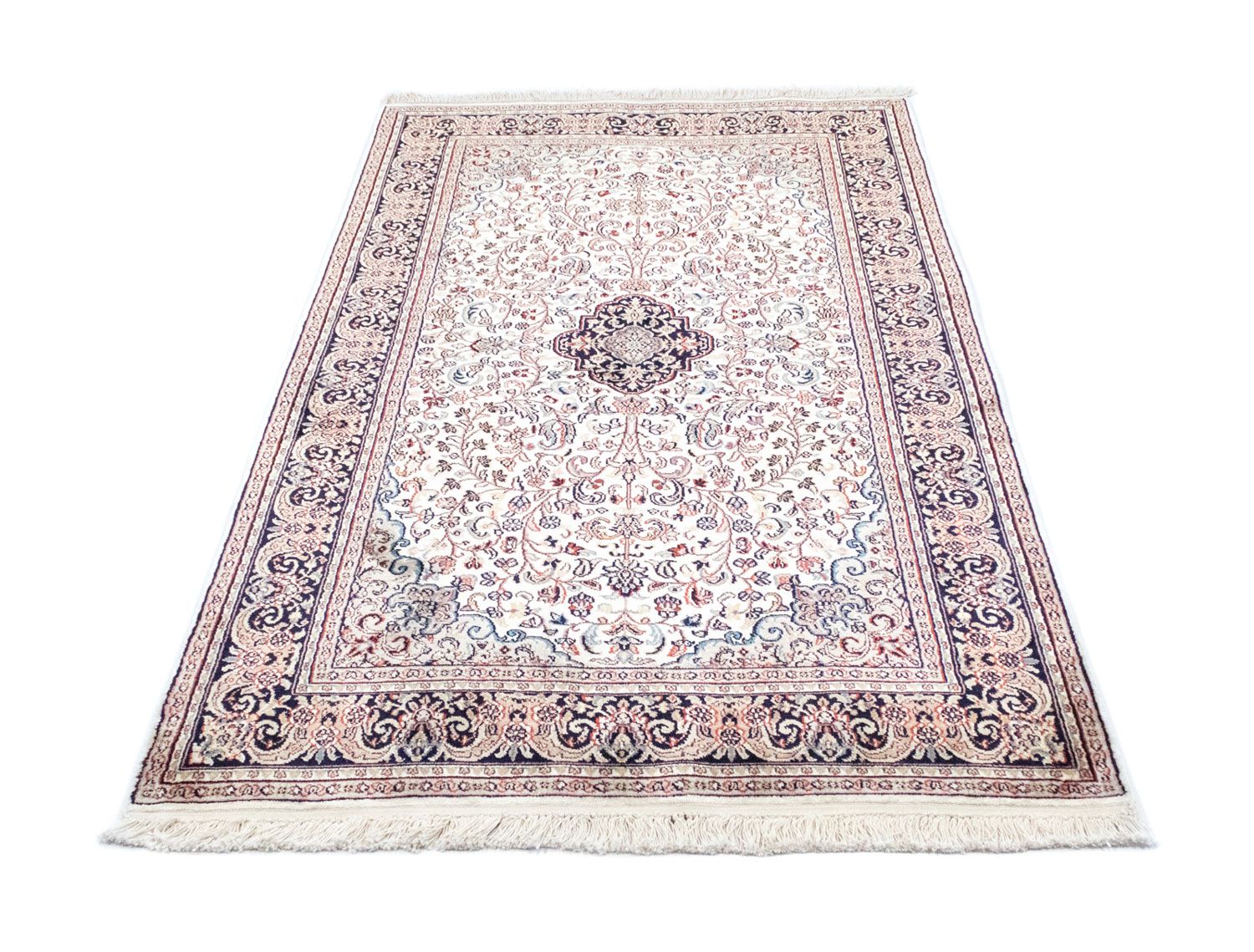 Tappeto di seta - Seta del Kashmir - 161 x 93 cm - blu