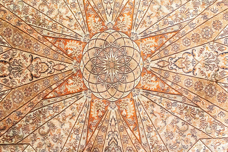 Tappeto di seta - Seta del Kashmir - 279 x 185 cm - marrone