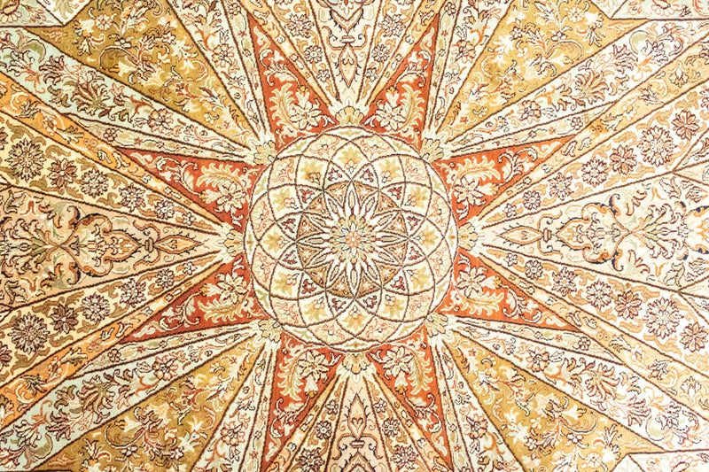 Tappeto di seta - Seta del Kashmir - 270 x 185 cm - marrone