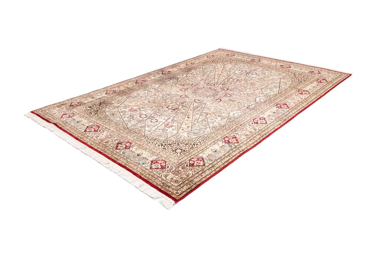 Tappeto di seta - Seta del Kashmir - 250 x 167 cm - rosso