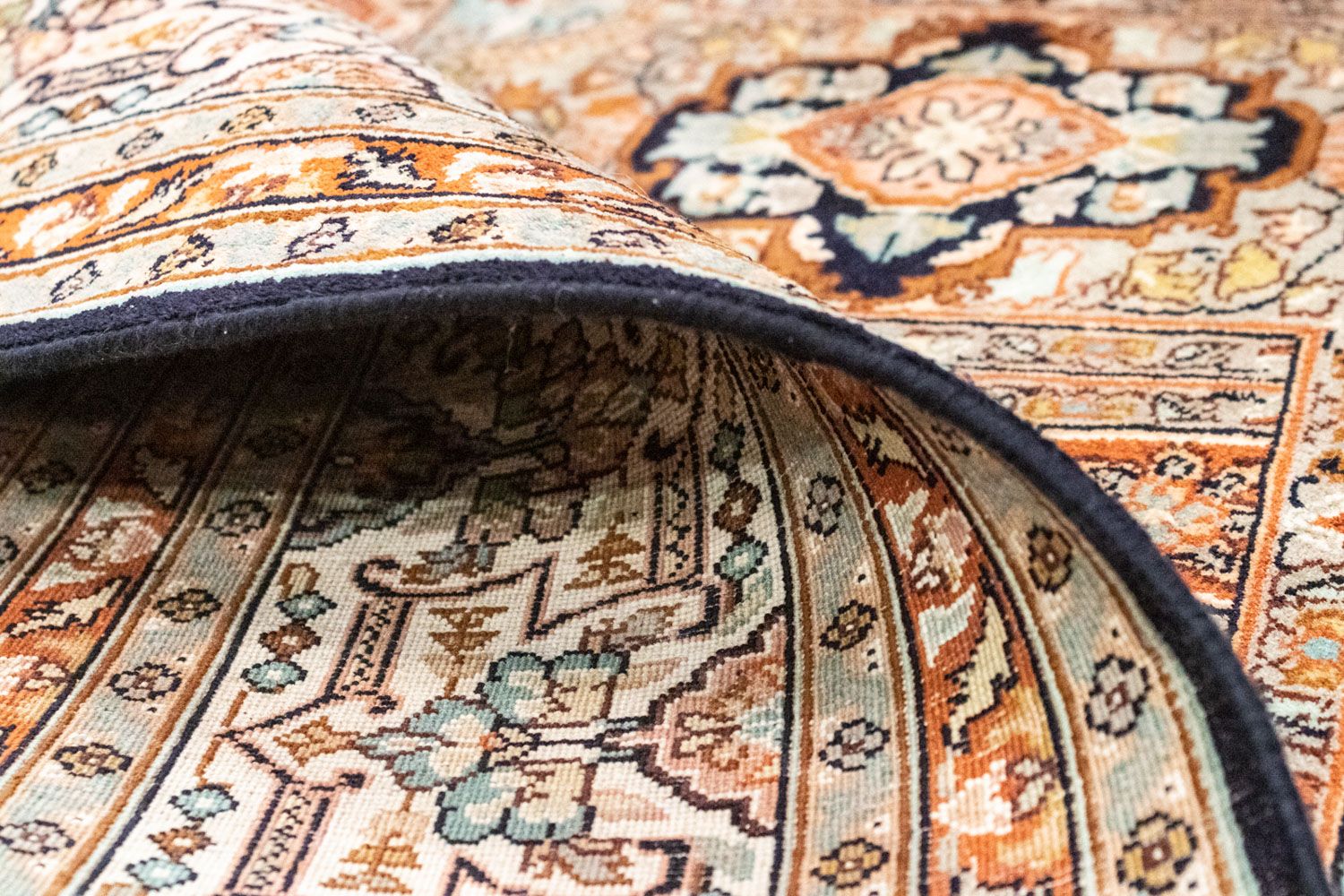 Tappeto di seta - Seta del Kashmir - 229 x 152 cm - beige