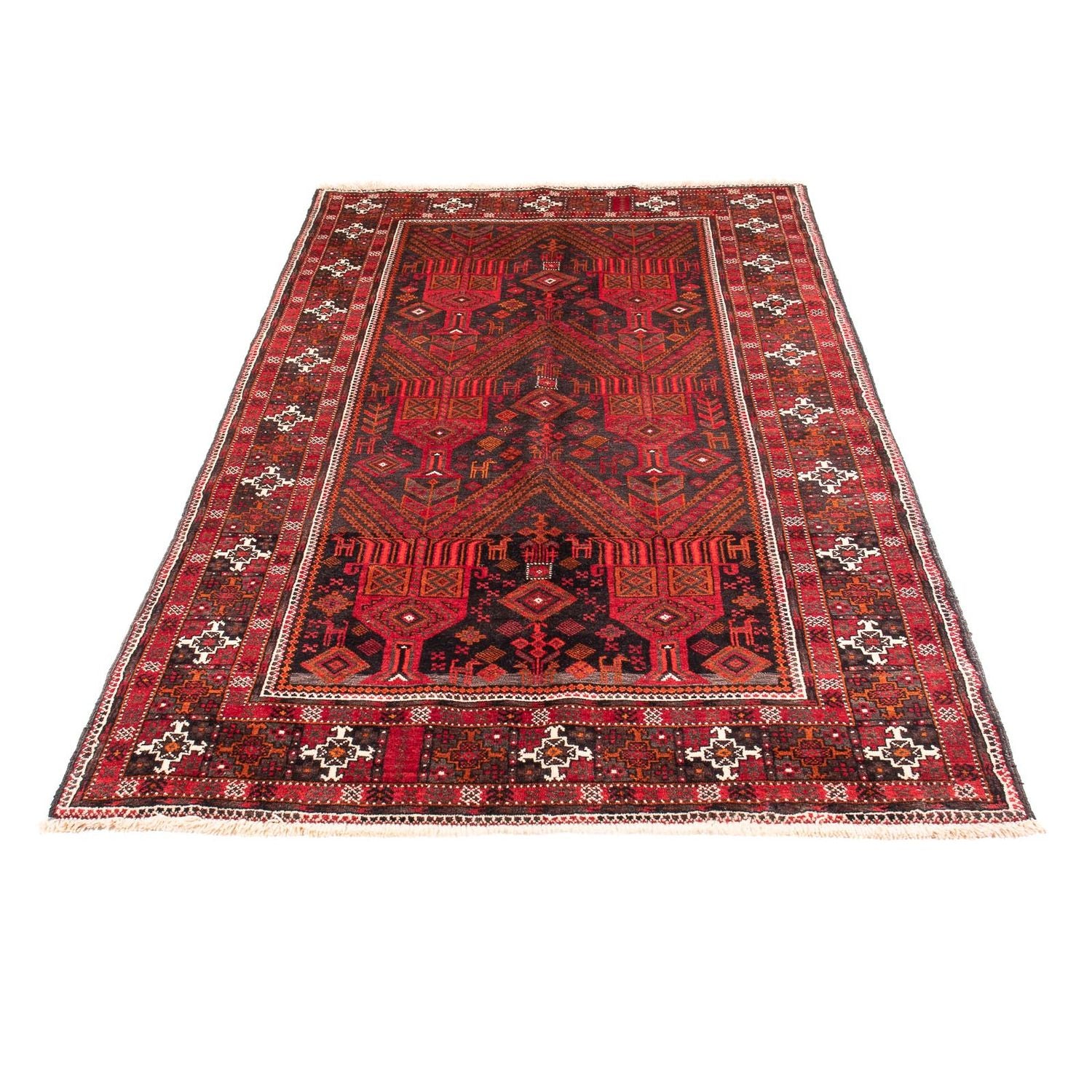Tappeto corsia Tappeto Belutsch - 240 x 124 cm - rosso scuro