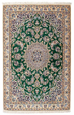 Tappeto Persero - Nain - Reale - 148 x 101 cm - verde scuro
