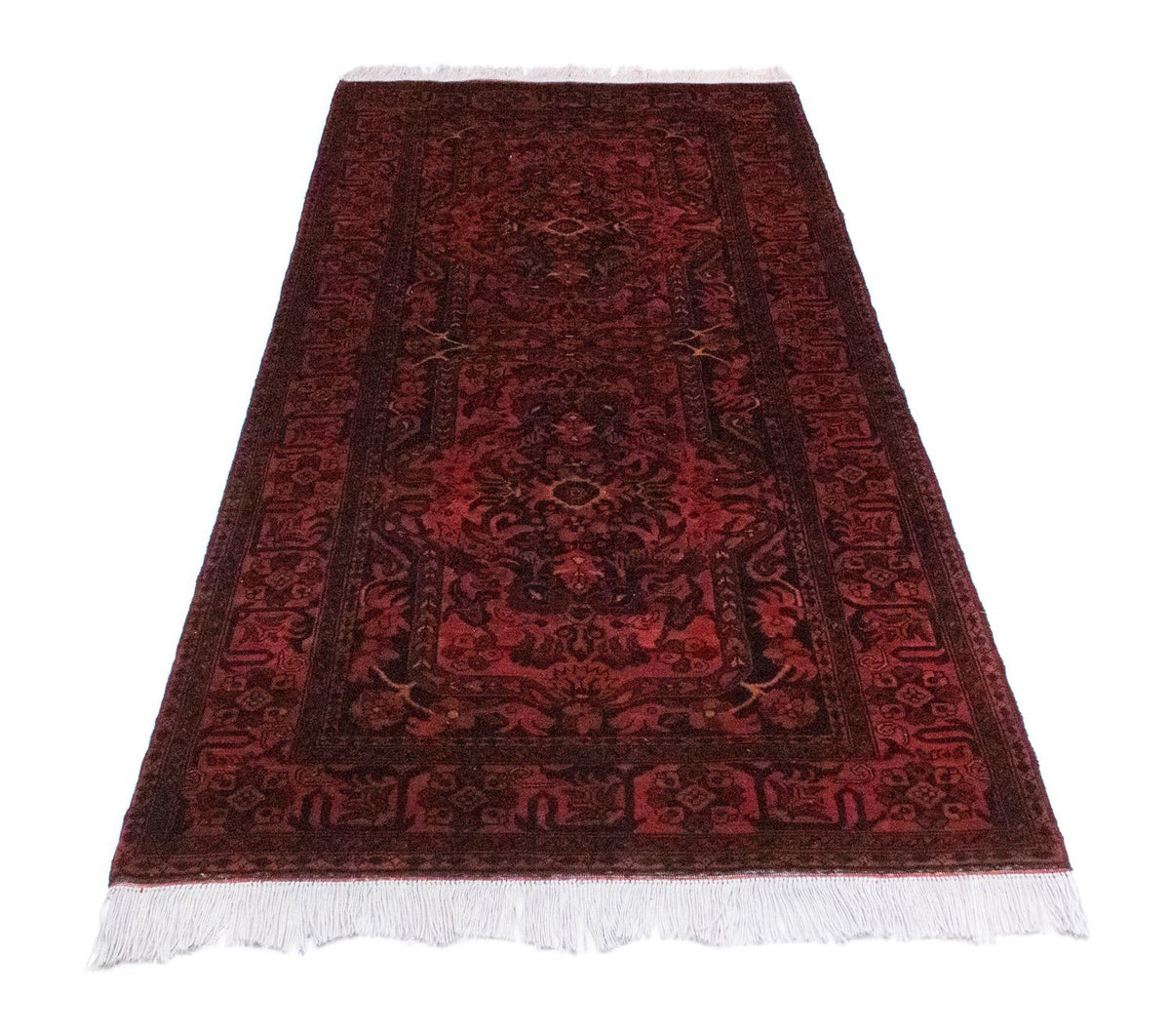 Tappeto corsia Tappeto afgano - Kunduz - 213 x 102 cm - rosso