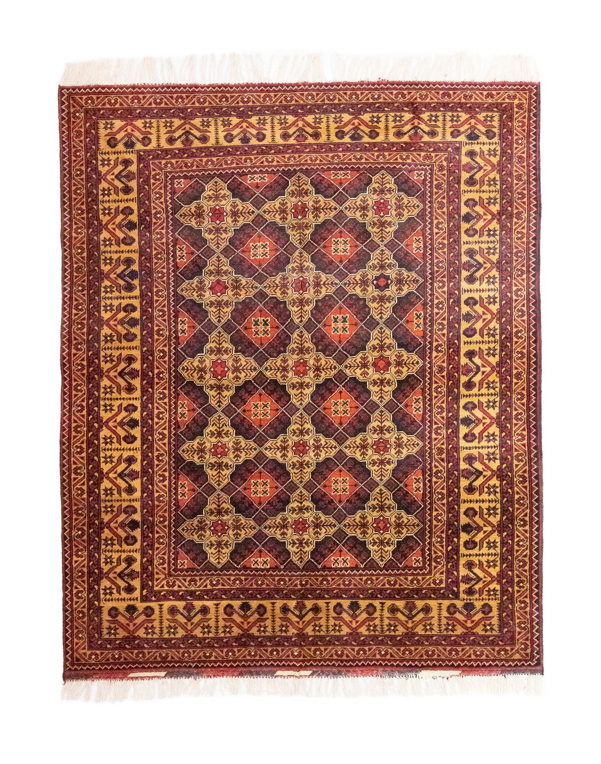 Tappeto afgano - 195 x 153 cm - marrone