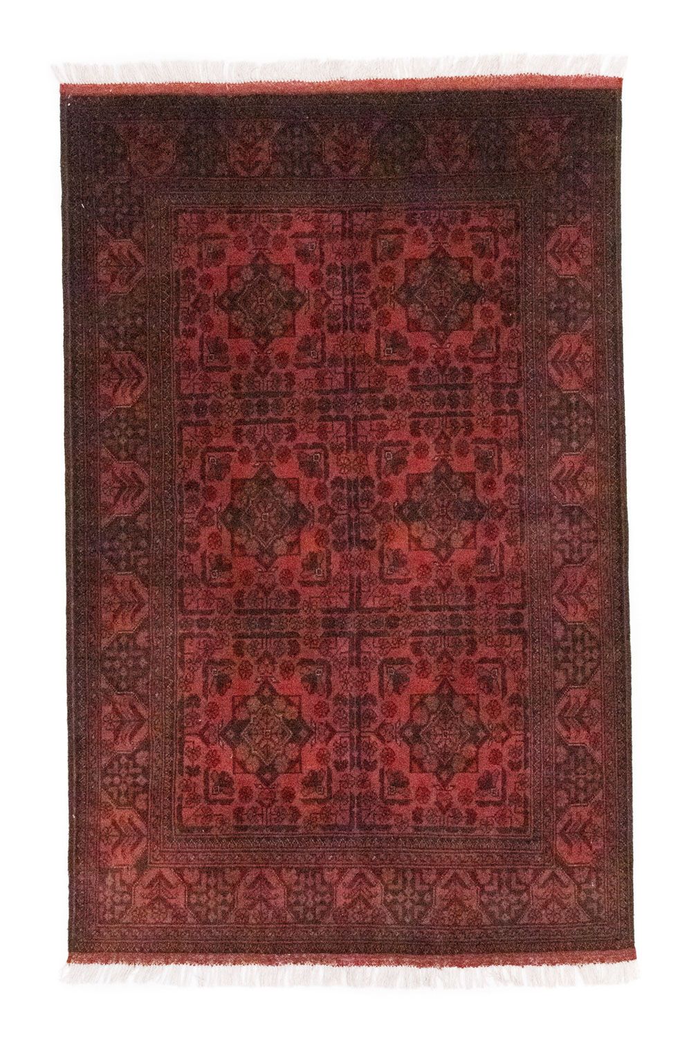 Tappeto afgano - Kunduz - 197 x 126 cm - rosso