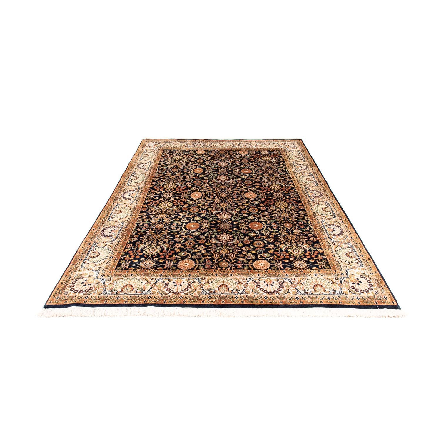Tappeto orientale - Keshan - Indo - 230 x 168 cm - blu scuro